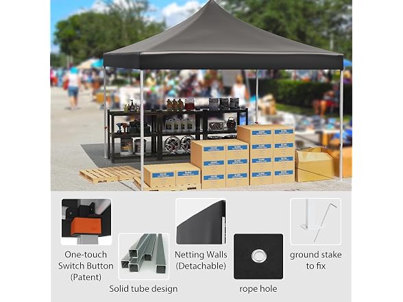 10FTx10FT Pop-Up Waterproof Windproof and Uv-Proof - Gallery 6