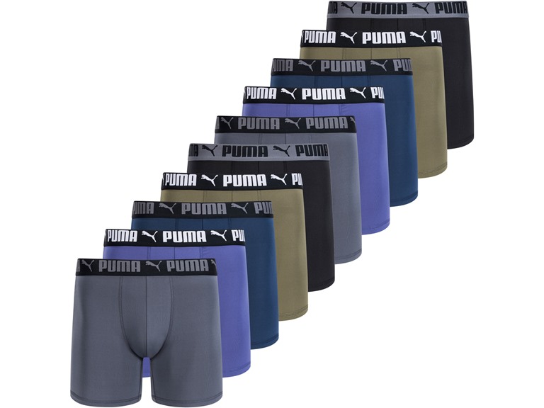 PUMA Men's 10 Pack Performance Boxer Briefs