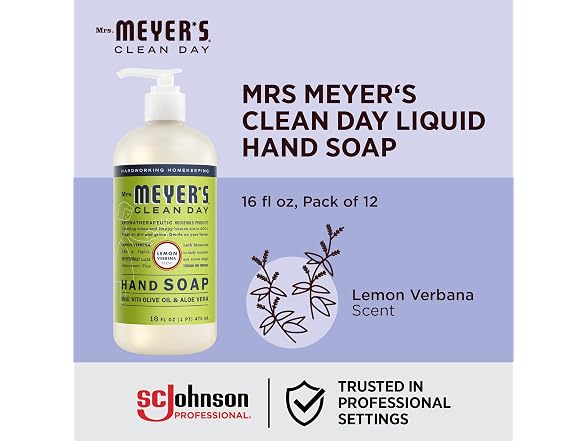 Mrs. MEYER'S CLEAN DAY Lemon Verbana Hand Soap 16 Fl Oz Pump Bottle