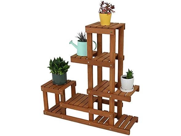 Sunnydaze 36" Wood Multi-Tiered Plant Stand
