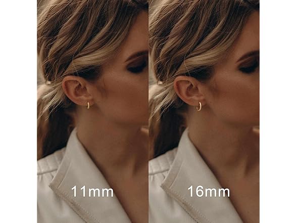 MOMELF Hoop Earrings Gold Twisted 16mm