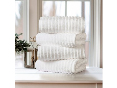 $34.99, Was $119, 70% Off! 4 Pk Ribbed Egyptian Cotton Towel Set dealfomo