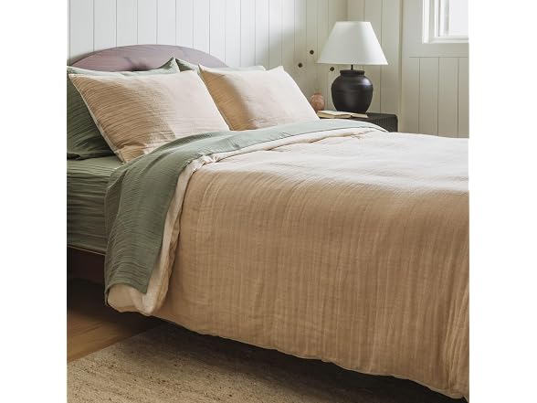 Crane Home Crinkled Cotton-Linen Comforter Cover