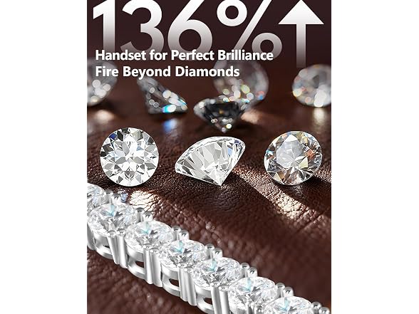 KRKC&CO NS612037 Moissanite Tennis Bracelet