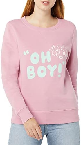 Amazon Essentials Disney | Marvel | Star Wars | Princess Women's Fleece Crew Sweatshirts, Mickey Oh Boy, Large