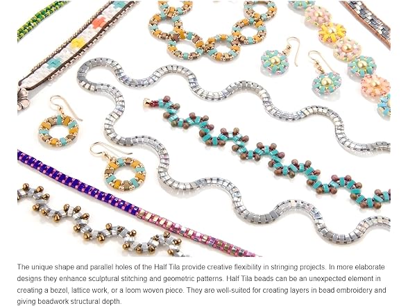 Miyuki Half Tila 2 Hole Rectangle Beads 5x2.3mm
