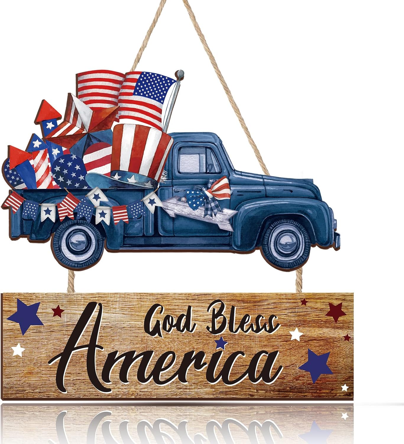 2 Pack Patriotic Wooden Door Signs - Gallery 4