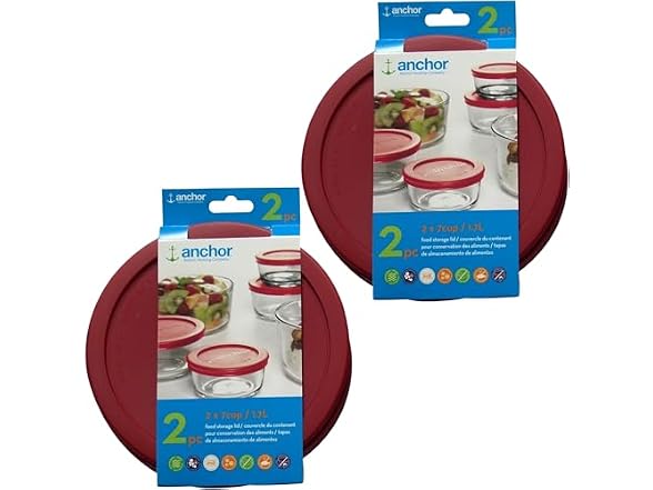 2-Pack Bundle Replacement Red Lids for