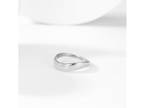 Silver Wavy Stackable Ring Band