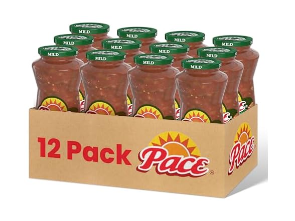 Pace Salsa, Chunky Salsa Mild, 16 Ounce Jar (Pack of 12)