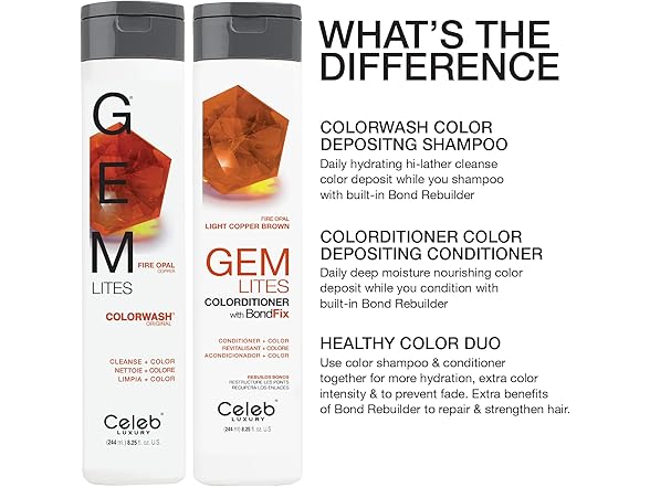 Celeb Luxury Gemlites Fire Opal Colorwash, 8.25 oz