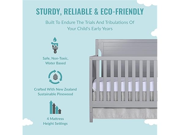 Dream On Me Cape Cod 5-In-1 Convertible Crib