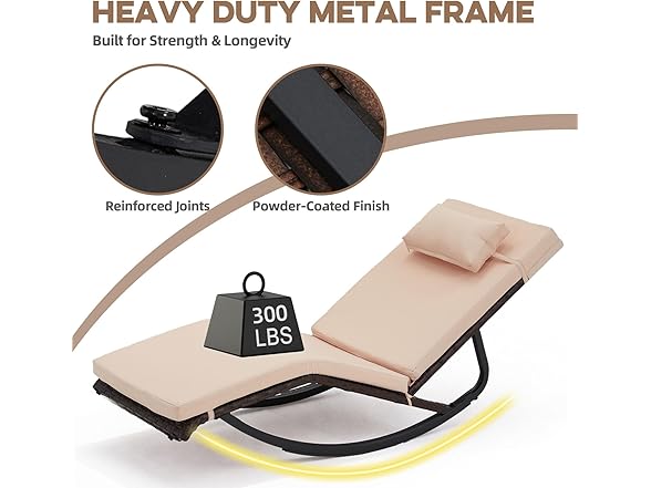 zzwhom Outdoor Lounge Chair Set of 3