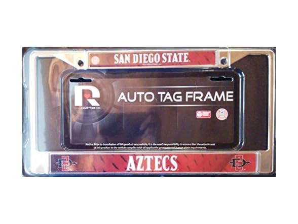 SDSU Aztecs Chrome Frame W Decal 12x6