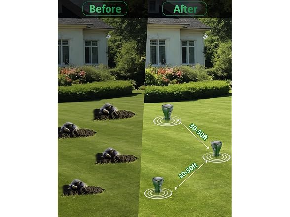 Mole Repellent for Lawns, Solar Powered