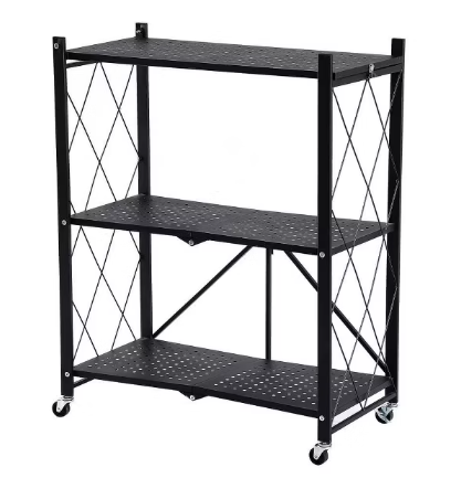 J&V Textiles Foldable 3-Tier Matte Metal Cart - Gallery 12
