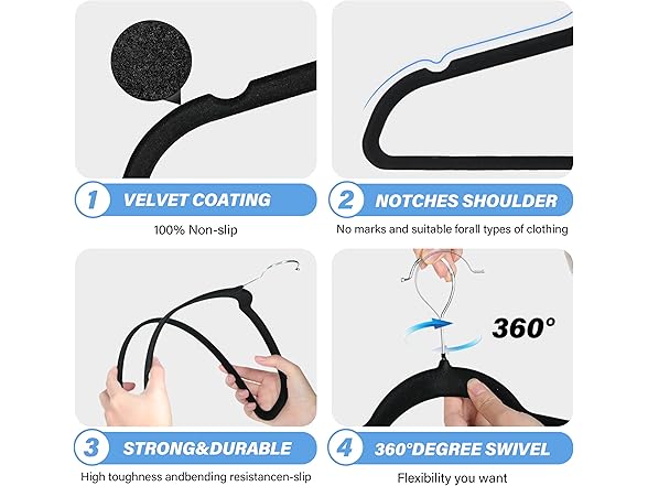 YSSOA Velvet Hangers 50 Pack
