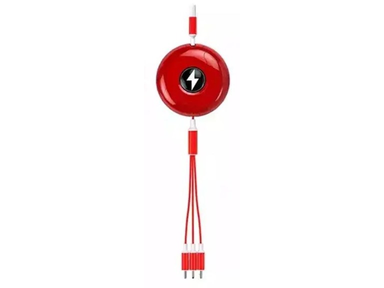 3P 3PX-3N1RETRACABLE-RED 3N1 retractable Charging Cable