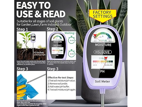 HSLGOVE 2-in-1 Soil Test Kit