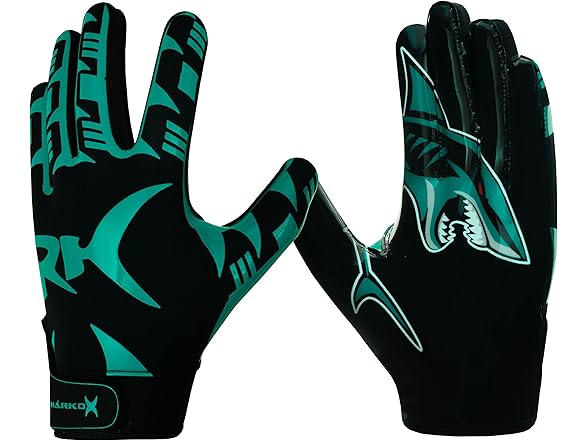 SHARKOX Non-Slip Tacky Football Gloves
