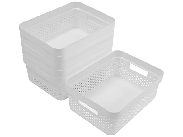 GLAD Plastic Storage Basket, Set of 6