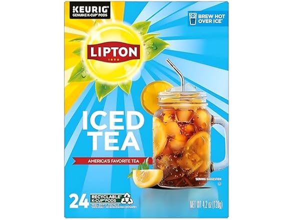 Lipton Unsweetened Black Iced Tea K-Cups 24-Pack