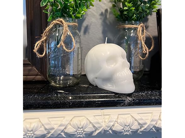 Wick Works Glass Skull Candle
