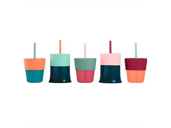 Silicone Straw Sippy Cup - Set of 3