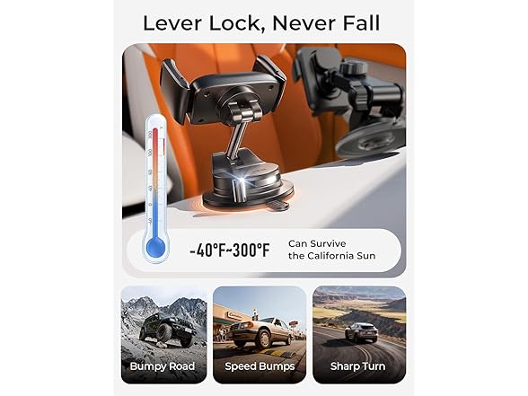 LISEN Suction Phone Mount for Car