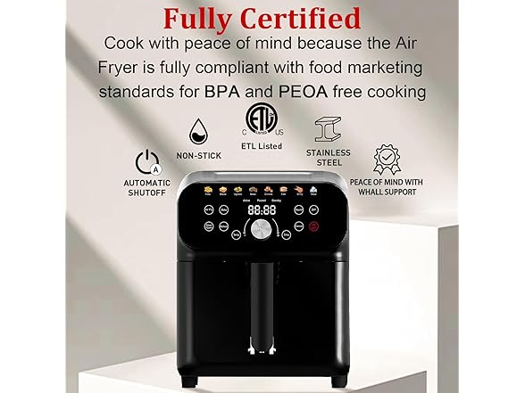 WHUTO Air Fryer,6.2QT 