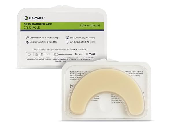 HALYARD Ostomy Elastic Half-Circle Hydrocolloid