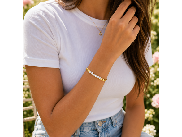 18K Gold Plated Cuban Link CZ Bracelet