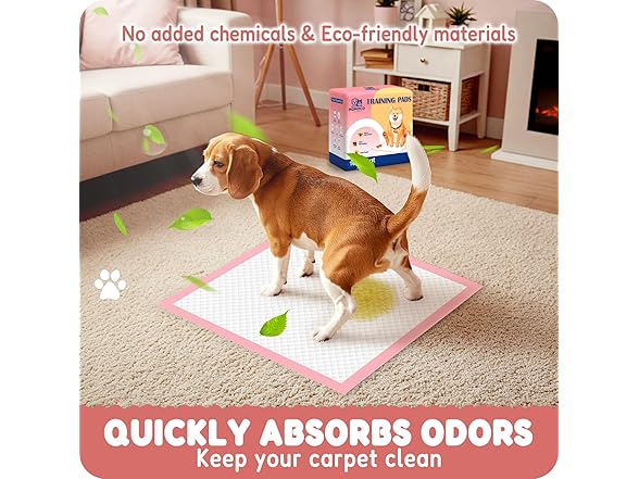 MoMoCo 100 Count Pink Puppy Pads