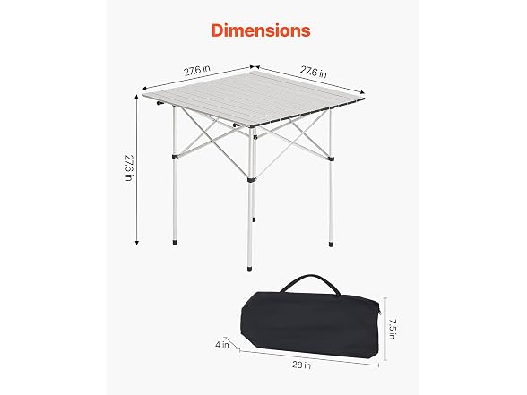 Folding Camping Table, Outdoor Portable Side