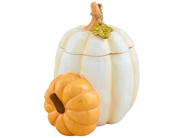 Mud Pie Gather Canister, Two Pumpkin