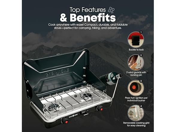 GasOne Portable Camping Stove - Blue