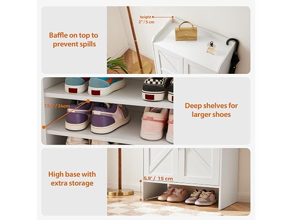 Mericonia 5-Tier Farmhouse Shoe Cabinet
