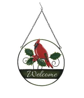 Santa's Workshop Inc. 22.5" Iron Cardinal Welcome Sign - Gallery 2