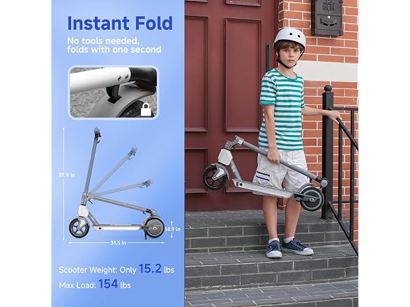 isinwheel 200W Electric Scooter for Kids Ages 6-14