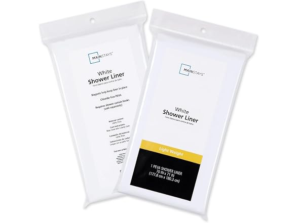 Mainstays Light Weight PEVA Shower Liner
