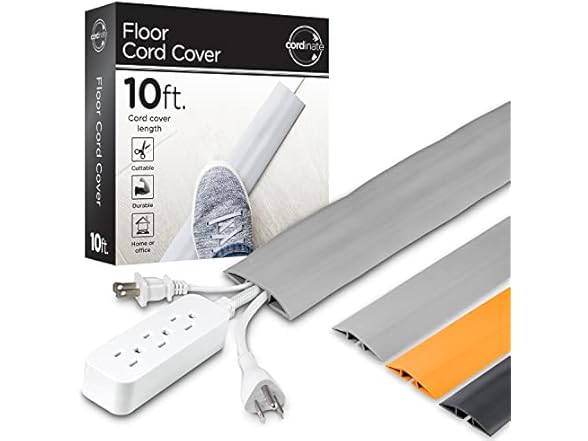 Cordinate 10ft Floor Cord Cover, Cable Protector