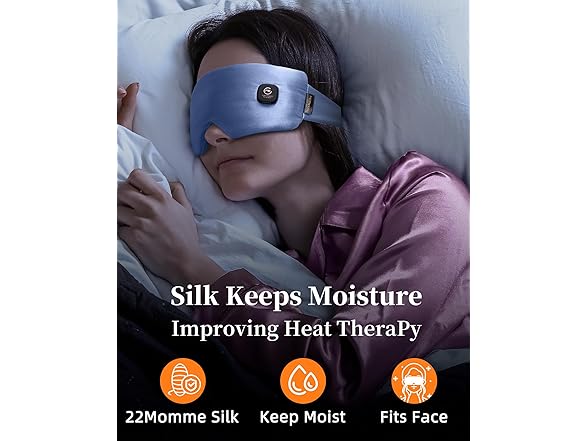 Silk heated eye mask