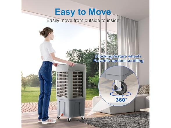 Slkdrft Windowless Swamp Cooler, 3 in 1 Evaporat