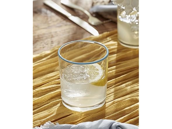 Oneida Glassware, 24 Seven Turquoise Tumbler, Set of 6