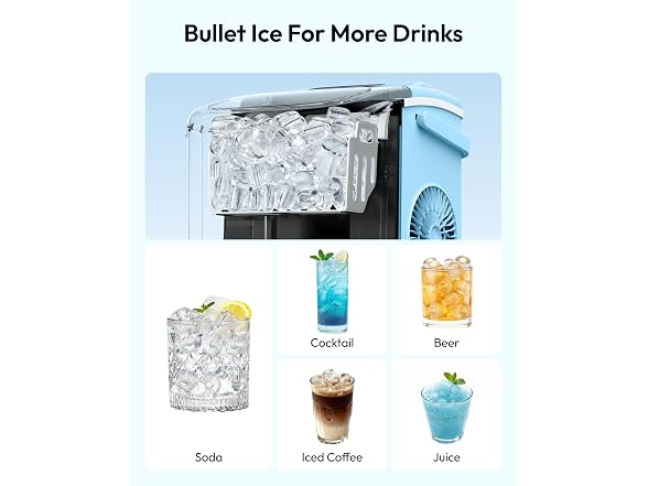 EUHOMY Countertop Ice Maker Machine with Handle, Blue