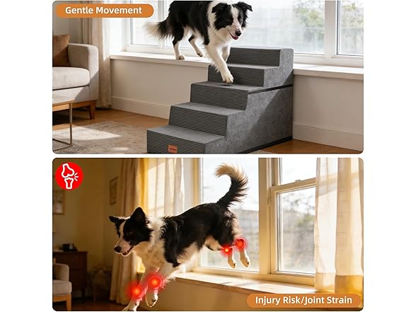 NAPWAYS Dog Stairs for Small Dogs, 22.5" H, 5 Step