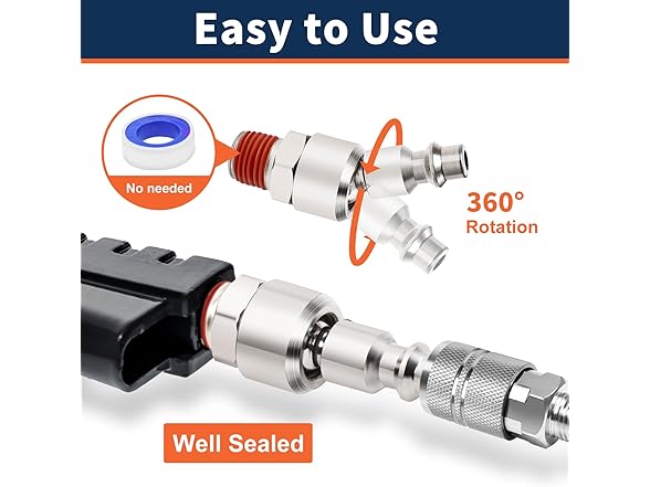 Ufixed 1/4 Swivel Air Plug, 6-Pack