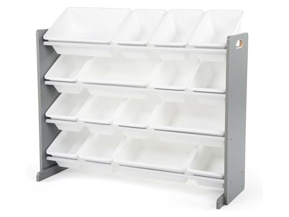 Humble Crew Kids Toy Organizer 16 Bins Grey