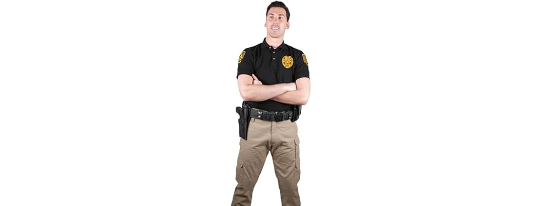 Security Polo Shirt, L Black/Gold