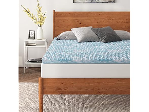 NapQueen 1.5" Swirl Egg-Shell Cooling Gel Memory Foam Twin Mattress Topper